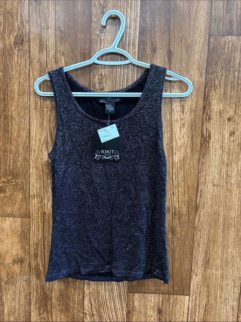 NWT Kikit Glitter Tank Top - Black